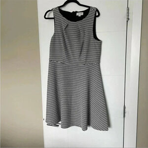 Size  L Elle Striped Fit and Flare Sheath Dress